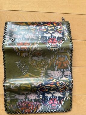Ed Hardy Christian Audigier Trifold Wallet with ID Window